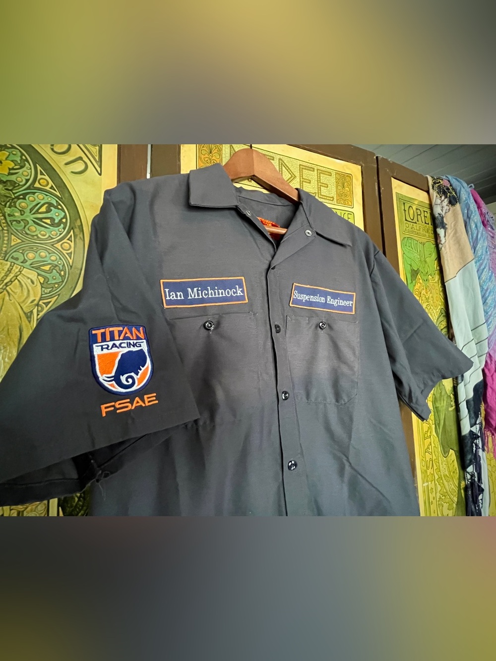 Formula SAE Titan Racing Mechanic Shop/Garage Shirt - Red Kap Charcoal Grey (LG)